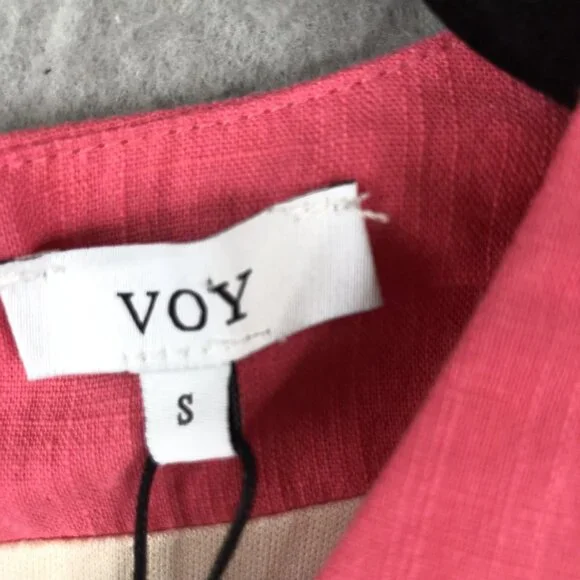 Voy Avara Dress Womens Small Multicolor Puff Sleeve Tiered Boho Festival NEW - Picture 3 of 16